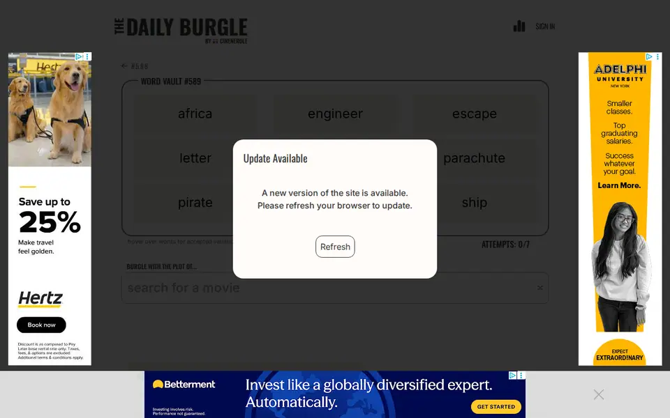 Screenshot of The Daily Burgle