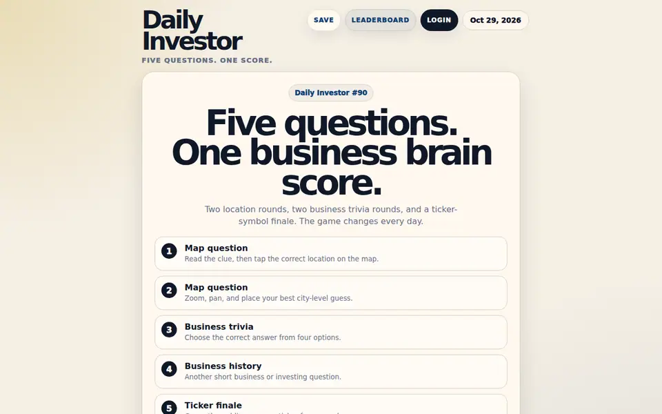 Screenshot of The Daily Investor