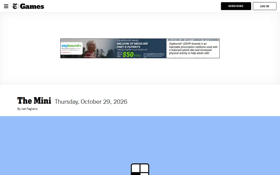 Screenshot of The Mini Crossword