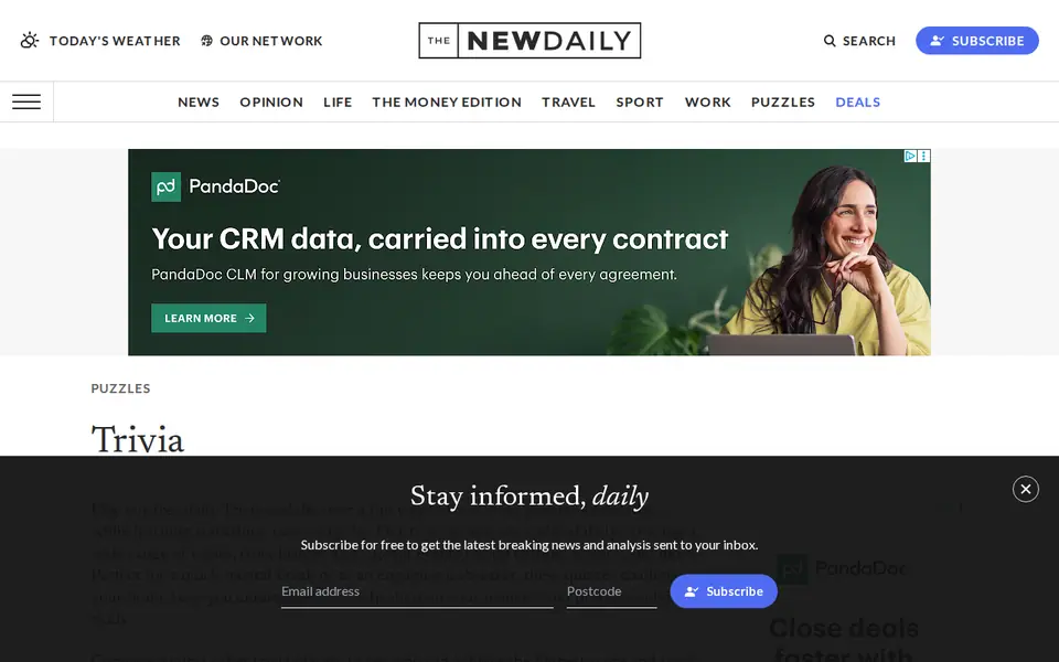 Screenshot of The New Daily - Trivia