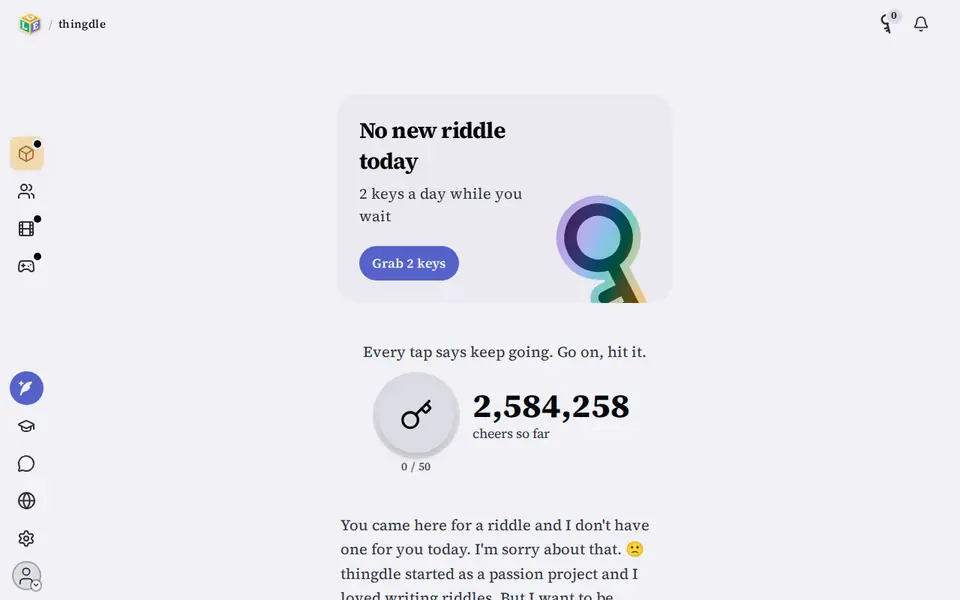 Screenshot of Thingdle