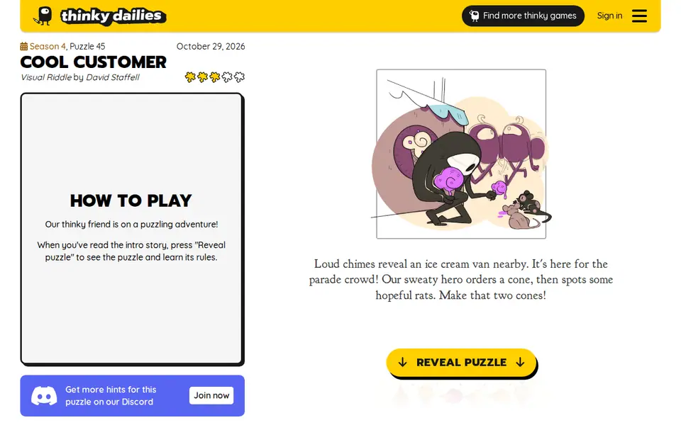 Screenshot of Thinky Dailies