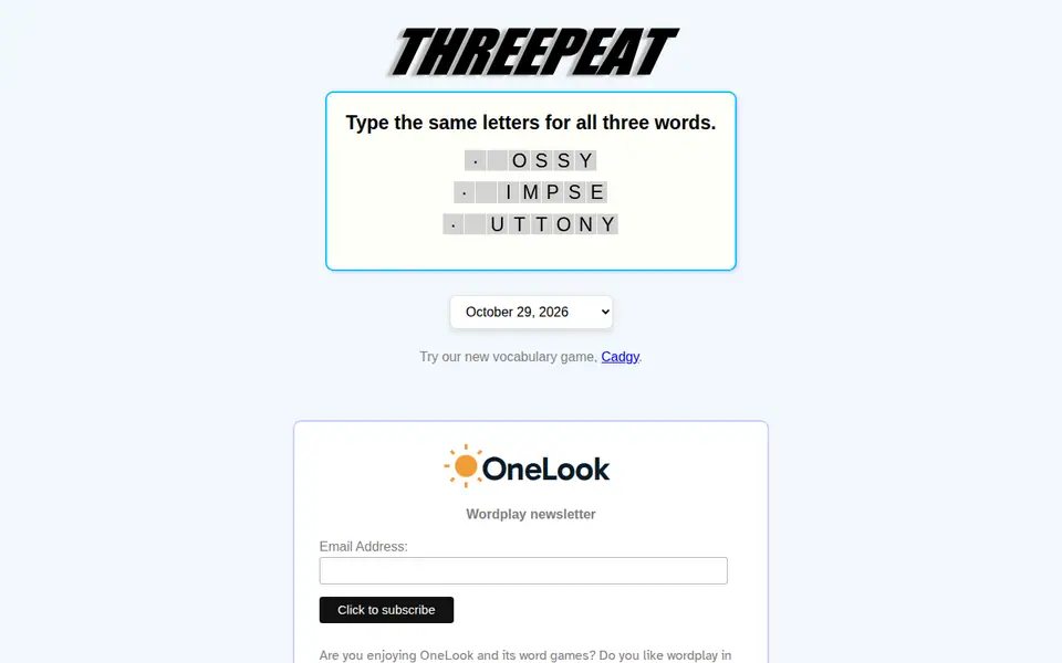 Screenshot of Threepeat