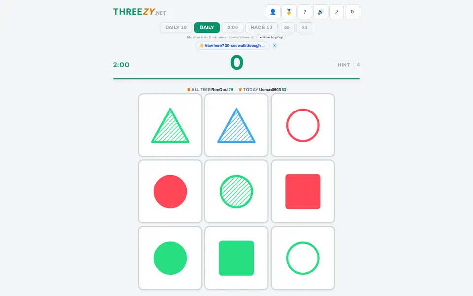 Screenshot of Threezy