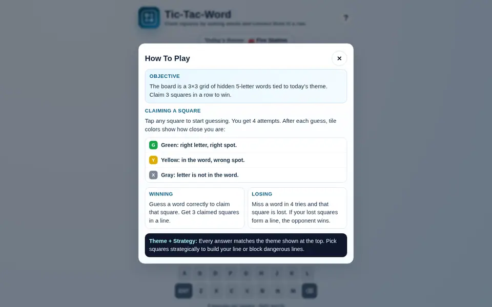 Screenshot of Tic-Tac-Word
