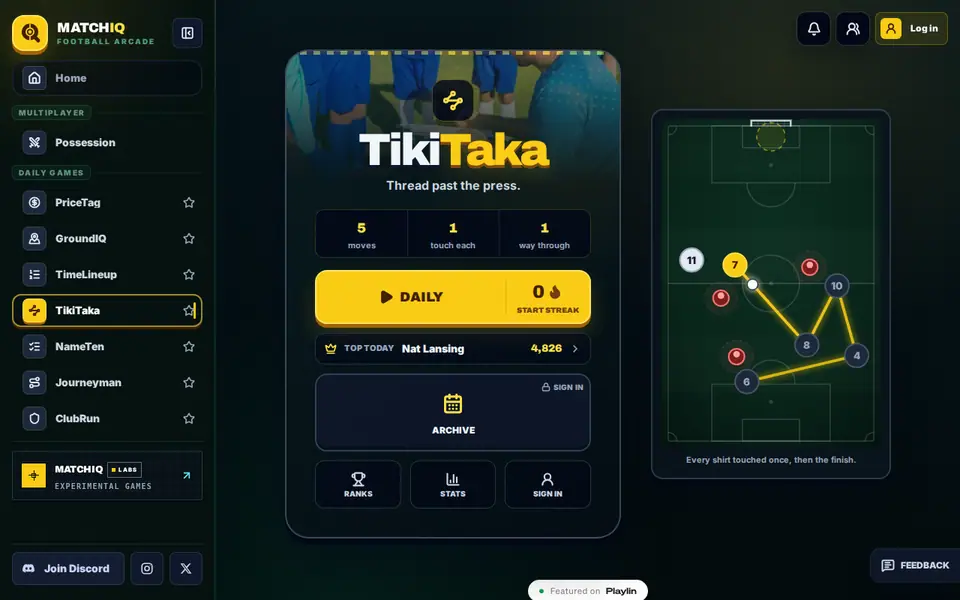 Screenshot of TikiTaka
