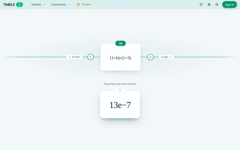 Screenshot of Timdle Math