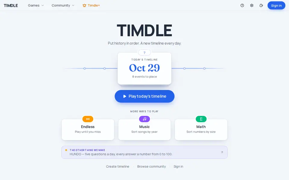 Screenshot of Timdle