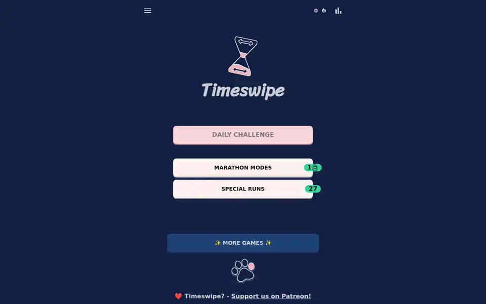 Screenshot of TimeSwipe