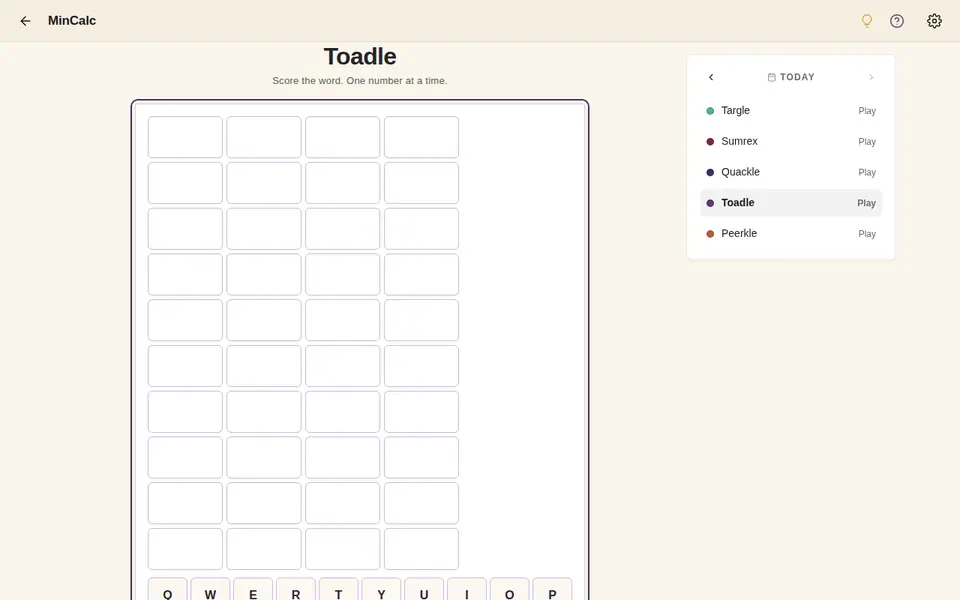 Screenshot of Toadle
