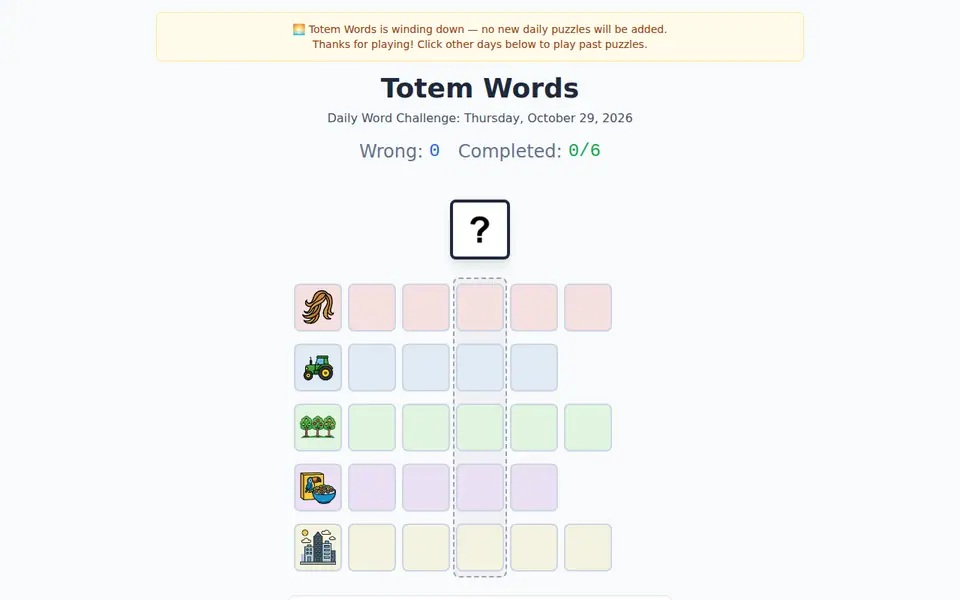 Screenshot of Totem Words