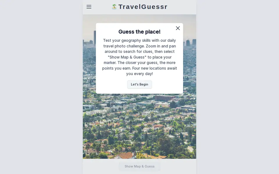 Screenshot of TravelGuessr