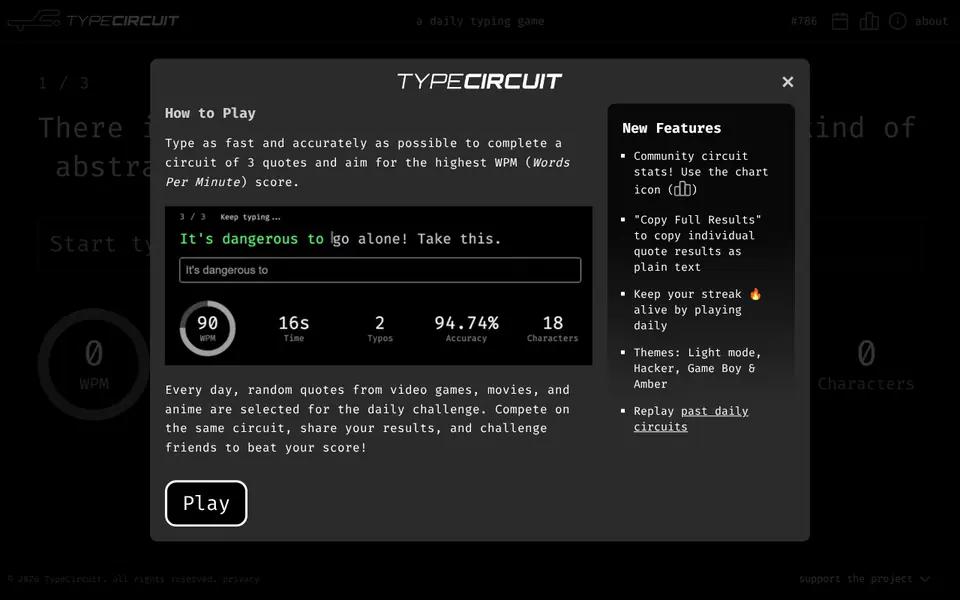 Screenshot of TypeCircuit