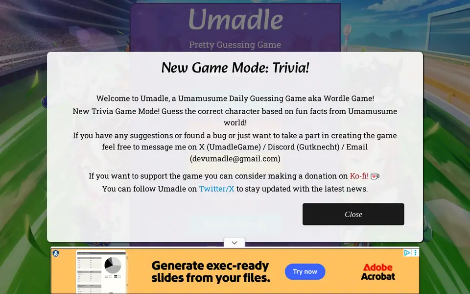 Screenshot of Umadle