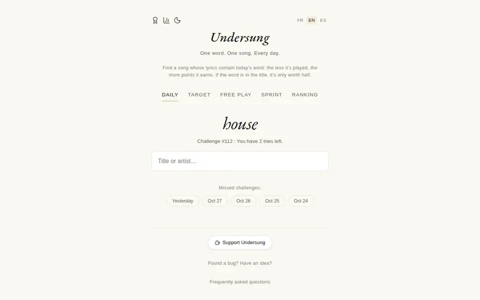 Screenshot of Undersung