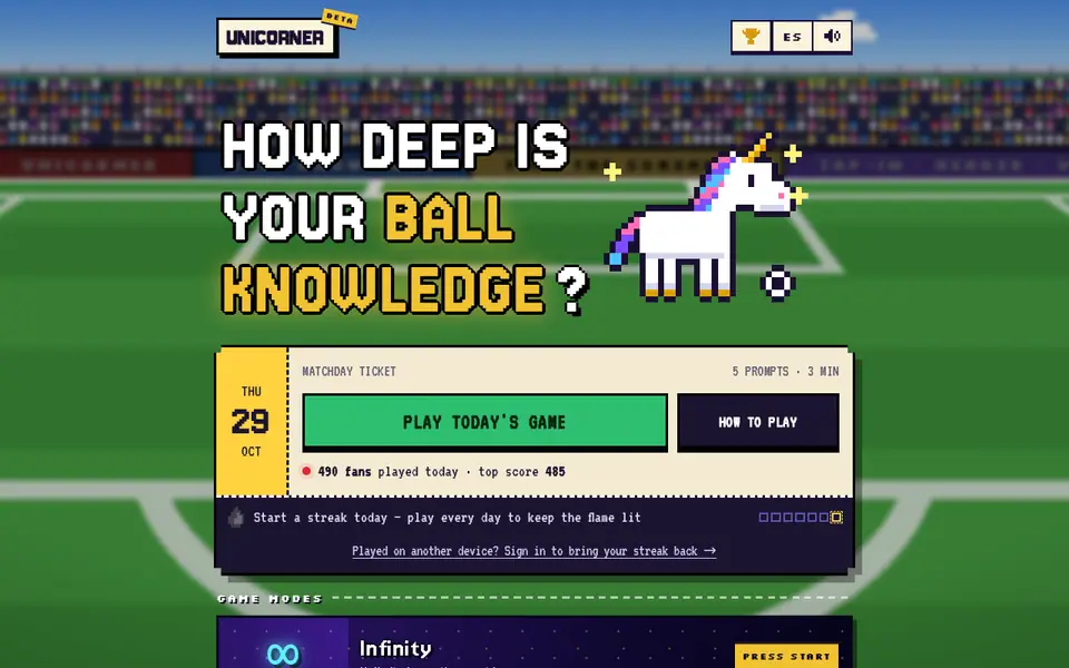 Screenshot of Unicorner
