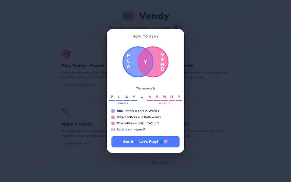 Screenshot of Vendy