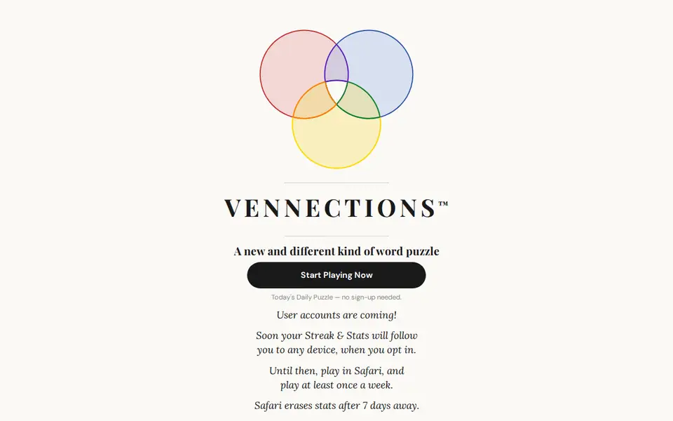 Screenshot of Vennections