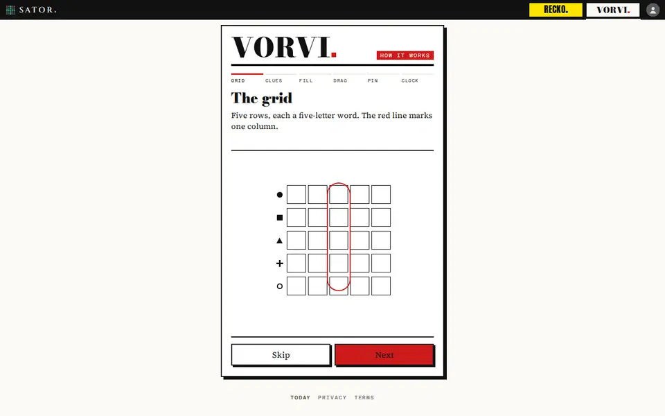 Screenshot of VORVI