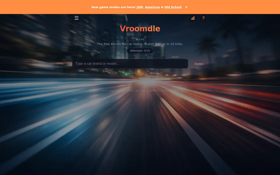Screenshot of Vroomdle