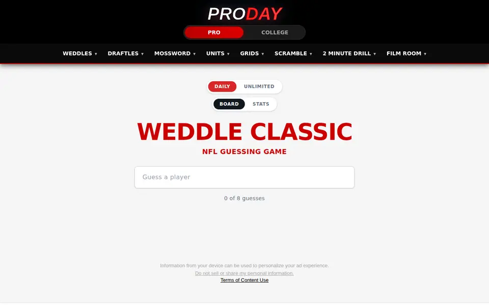 Screenshot of Weddle