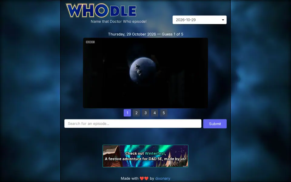 Screenshot of Whodle