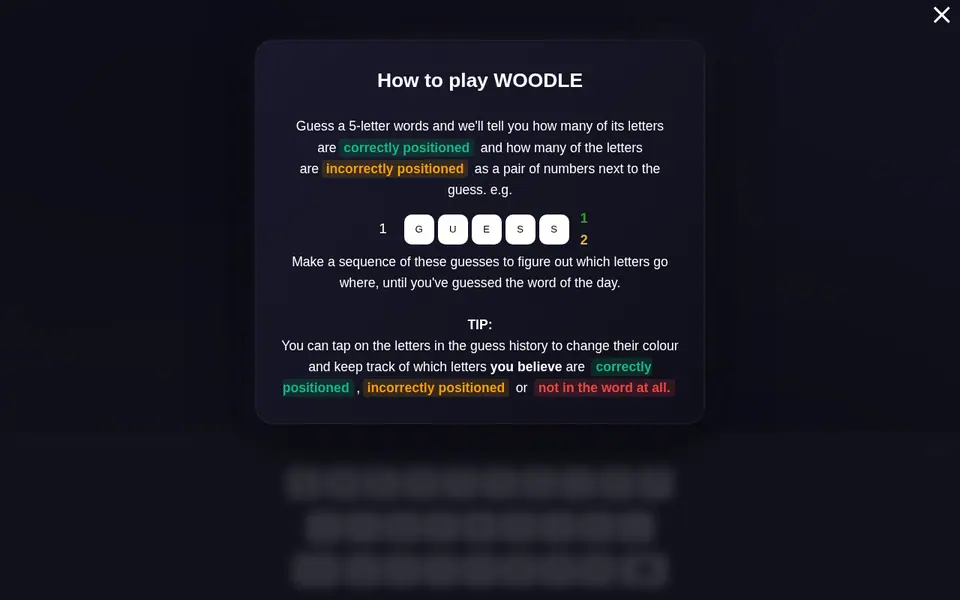 Screenshot of Woodle