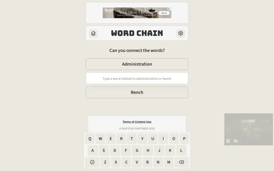 Screenshot of Word Chain