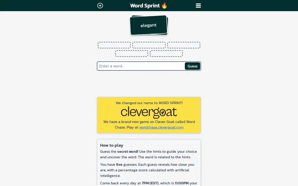 Screenshot of Word Chase