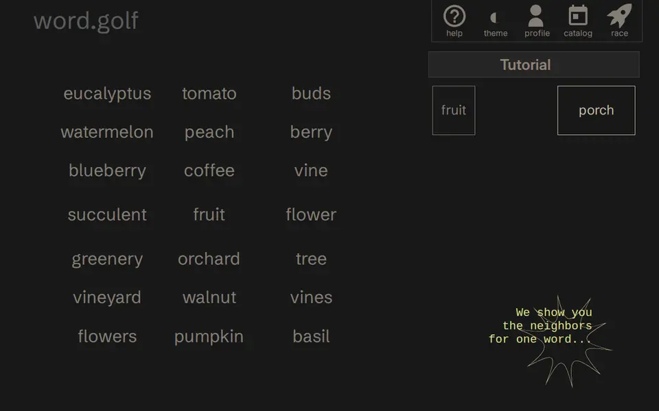 Screenshot of word.golf