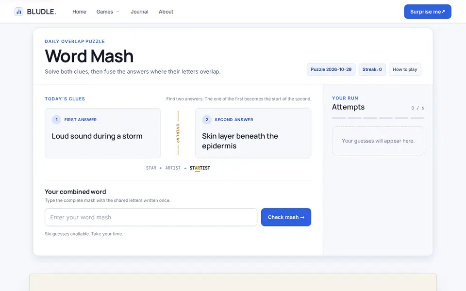 Screenshot of Word Mash