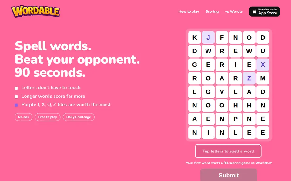 Screenshot of Wordable