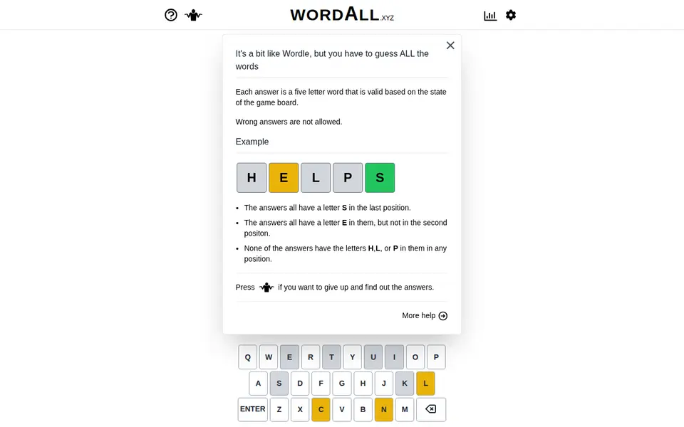 Screenshot of WordAll