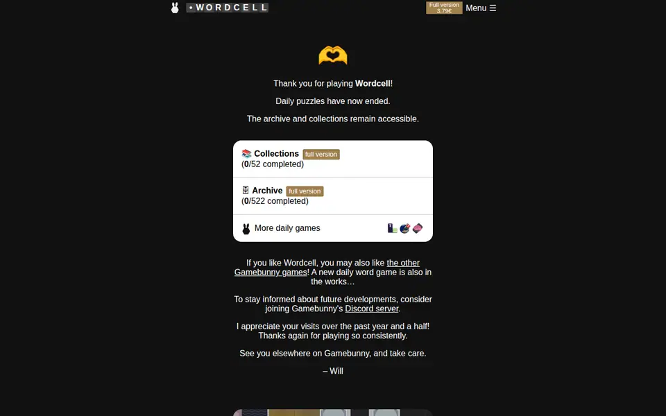 Screenshot of Wordcell