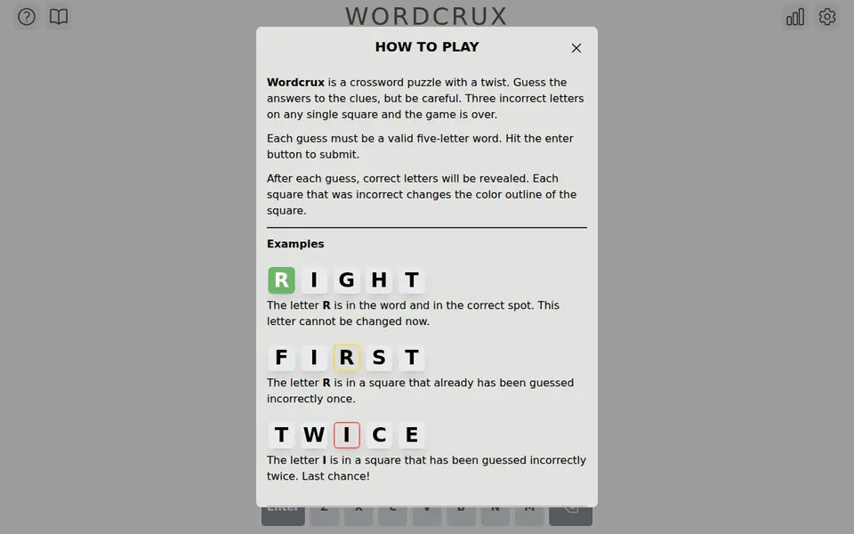 Screenshot of Wordcrux