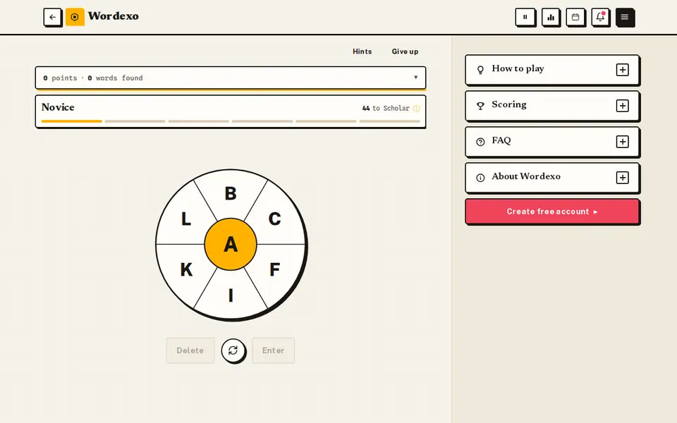 Screenshot of Wordexo