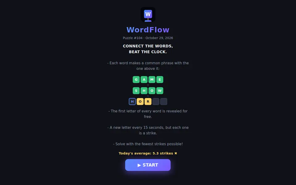 Screenshot of WordFlow