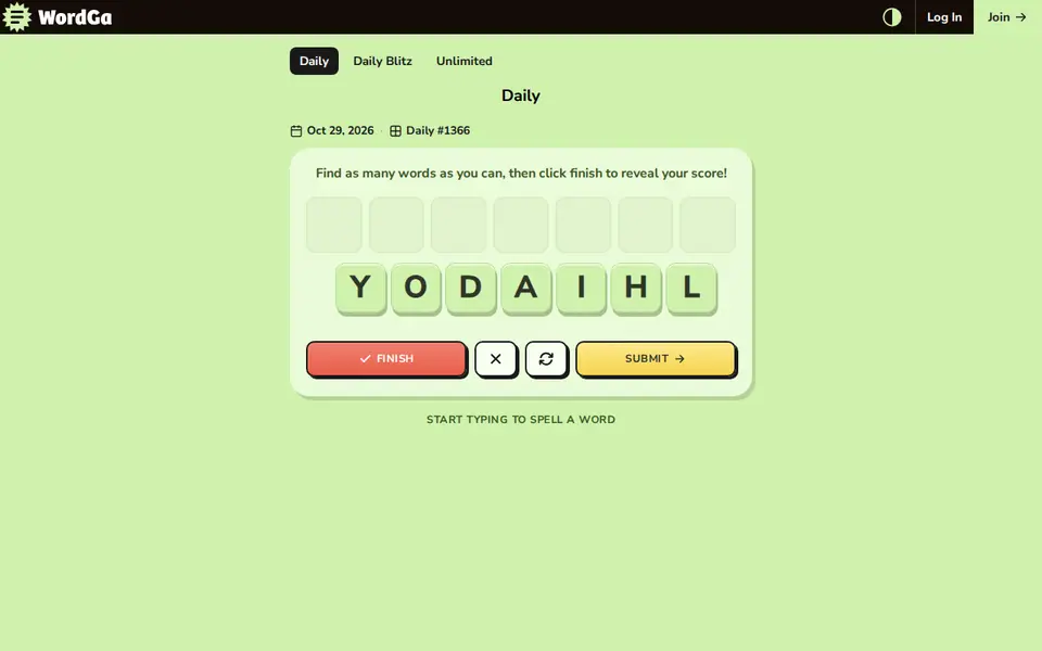 Screenshot of Wordga