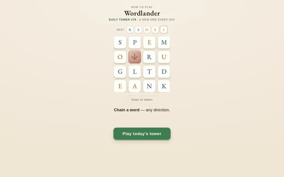 Screenshot of Wordlander