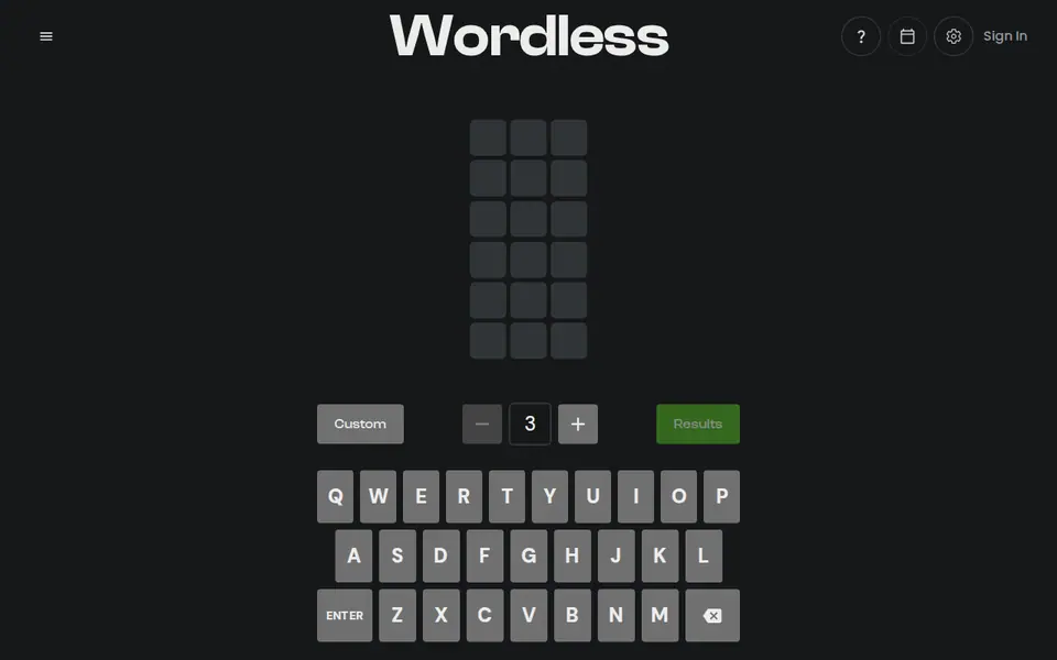 Screenshot of Wordless