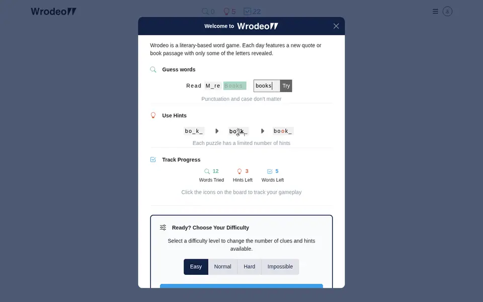Screenshot of Wrodeo