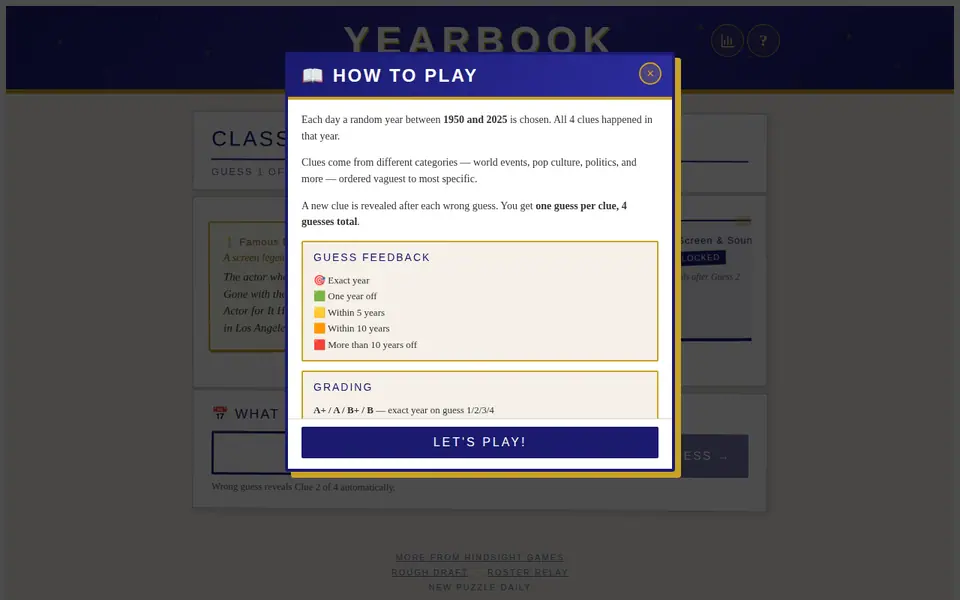 Screenshot of Yearbook