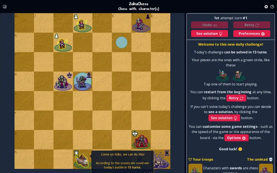 Screenshot of Zaku Chess